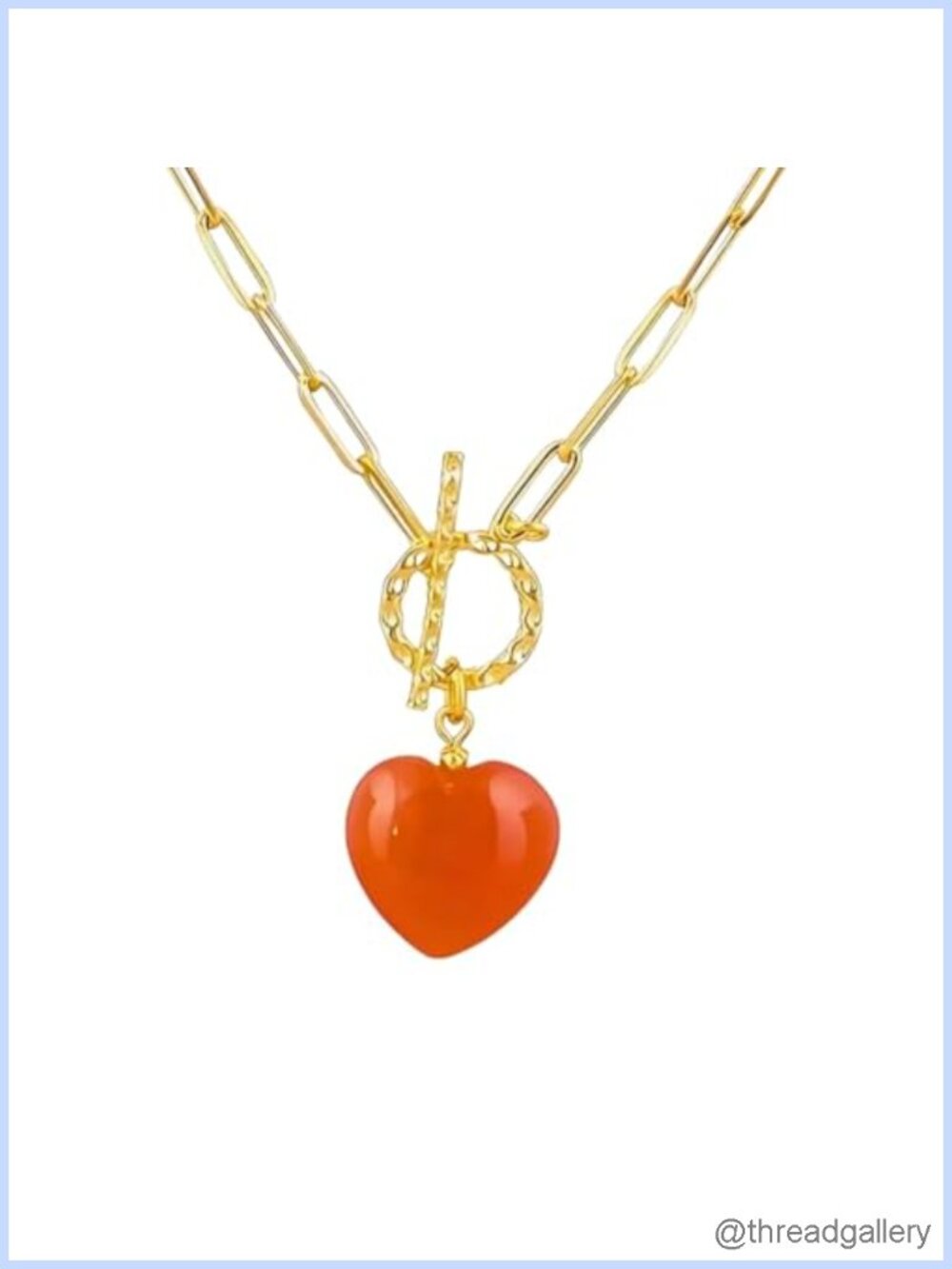 Gemstone Heart Pendant Necklace Gold Toggle Women Birthstone